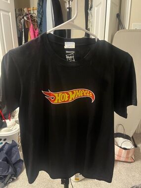 Hasbro Hot Wheels Black Tee with Red and Yellow Logo